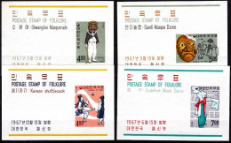 KOREA SOUTH 1967 Folklore. 4 Souvenir Sheets, MNH - Autres & Non Classés