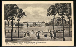 AK Stuttgart, Königliche Anlagen Mit Schloss Und Lusthaus Um 1810  - Stuttgart