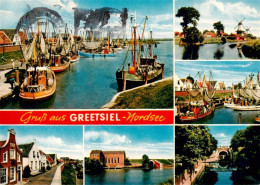 73930095 Greetsiel Fischerhafen Strassenpartie Schleuse Muehle - Krummhoern