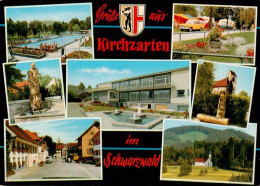 73929594 Kirchzarten Freibad Brunnen Ortsstrasse Schule Kirche Panorama - Kirchzarten