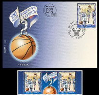 Serbia 2023. 100 Years Of Basketball In Serbia, FDC + Middle Row, MNH - Serbia