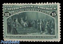 United States Of America 1893 15c, Green, Stamp Out Of Set, Unused (hinged), History - Explorers - Ungebraucht