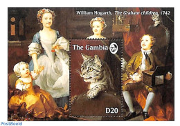 Gambia 1994 Cat Painting S/s, Hogarth, Mint NH, Nature - Cats - Art - Paintings - Gambia (...-1964)