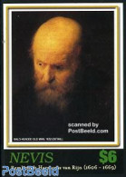 Nevis 2006 Rembrandt S/s, Bald Headed Old Man, Mint NH, Art - Paintings - Rembrandt - St.Kitts Und Nevis ( 1983-...)