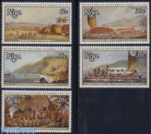 Niue 1978 Discovery Of Hawaii 5v, Mint NH, History - Transport - Explorers - Ships And Boats - Art - Paintings - Explorers
