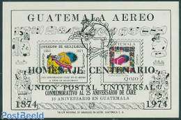 Guatemala 1974 UPU Centenary S/s, Mint NH, Stamps On Stamps - U.P.U. - Postzegels Op Postzegels