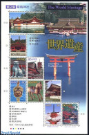 Japan 2001 World Heritage (2) 10v M/s, Mint NH, History - Nature - World Heritage - Horses - Art - Architecture - Scul.. - Ungebraucht