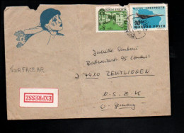 HONGRIE  AFFRANCHISSEMENT COMPOSE SUR LETTRE EXPRES POUR L'ALLEMAGNE 1985 - Covers & Documents