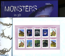 Netherlands 2007 Monster Animals In 3-D, Luxe Pers. Prestige Bookl., Mint NH, Nature - Various - Animals (others & Mix.. - Neufs