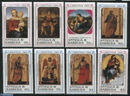 Barbuda 1989 Christmas 8v, Mint NH, Religion - Christmas - Art - Paintings - Kerstmis