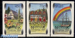 Norfolk Island 1994 Christmas 3v S-a, Mint NH, Religion - Transport - Christmas - Ships And Boats - Noël