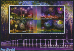 Macao 2008 Fireworks 4v M/s, Mint NH, Art - Bridges And Tunnels - Fireworks - Unused Stamps