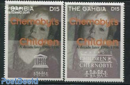 Gambia 1997 Chernobyl Disaster 2v, Mint NH, History - Science - History - Atom Use & Models - Disasters - Gambie (...-1964)