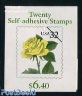 United States Of America 1996 Yellow Rose Booklet S-a, Mint NH, Nature - Flowers & Plants - Roses - Stamp Booklets - Nuovi