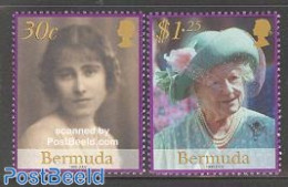 Bermuda 2002 Queen Mother 2v, Mint NH, History - Kings & Queens (Royalty) - Koniklijke Families