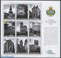 San Marino 2014 Castles 9v M/s, Mint NH, Art - Castles & Fortifications - Nuevos