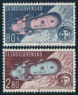 Czechoslovakia C57-C58, MNH. Mi 1413-1414. Vostok 5,6 Flights 1963. Bykovski, - Corréo Aéreo