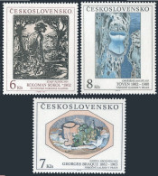 Czechoslovakia 2872-2874, MNH. Michel 3133-3135. Art 1992. Sokol, Braque, Toyen. - Ungebraucht