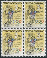 Czechoslovakia 2851 Block/4, MNH. Mi 3115. Olympics Barcelona 1992. Tennis. - Unused Stamps