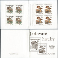 Czechoslovakia 2758, 2761 Blocks/4 Booklet, MNH. Poisonous Mushrooms 1989. - Neufs