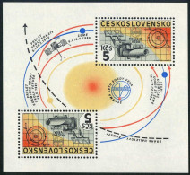 Czechoslovakia 2554, MNH. Michel Bl.64. Project Vega Of Halley's Comet, 1985. - Unused Stamps