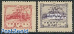 Japan 1920 Meiji 2v, Unused (hinged), Nature - Trees & Forests - Nuovi