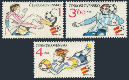 Czechoslovakia 2393-2395, MNH. Michel 2648-2650. World Cup Soccer Spain-1982. - Neufs