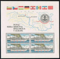 Czechoslovakia 2424a-2425a, MNH. European Danube Commission,1982.Steamer,Bridge, - Unused Stamps