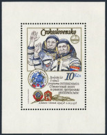 Czechoslovakia 2226 Sheet, MNH. Gubarev, Remek, Intercosmos Emblem,Arms Of USSR, - Nuovi