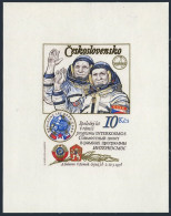 Czechoslovakia 2226 Perf & Imperf Sheets,MNH. Gubarev,Remek, Intercosmos Emblem. - Nuovi