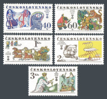 Czechoslovakia 2130-2134,MNH.Mi 2391-2395. Book Illustrations.1977.Prize Design. - Nuovi