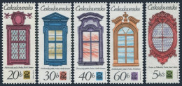 Czechoslovakia 2103-2107, MNH. Mi 2364-2368. Prague Renaissance Windows, 1977. - Ungebraucht