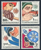 Czechoslovakia 2095-2098, MNH. Army Games 1977. Ice Hockey, Biathlon, Skiing. - Unused Stamps