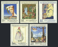 Czechoslovakia 1779-1783, MNH. Mi 2032-2036. Paintings 1971. Imro Weiner-Kral, - Unused Stamps