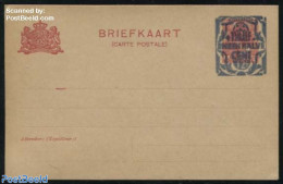 Netherlands 1921 Postcard 12.5c On 5c, Short Dividing Line, Unused Postal Stationary - Covers & Documents