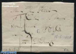 Netherlands 1828 Letter From Gouda To Dordrecht, Postal History - ...-1852 Vorläufer