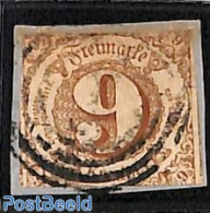 Germany, Thurn & Taxis 1862 9kr On Piece Of Paper, Used, Used - Other & Unclassified