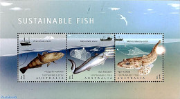 Australia 2019 Sustainable Fish 3v M/s, Mint NH, Nature - Transport - Fish - Fishing - Ships And Boats - Neufs
