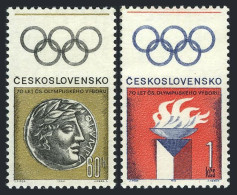 Czechoslovakia 1415-1416, MNH. Mi 1642-1643. Olympic Committee, 70, 1966. Flame, - Nuevos