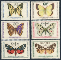 Czechoslovakia 1391-1396, MNH. Michel 1620-1625. Butterflies, Moths, 1966. - Neufs