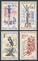 Czechoslovakia 1274-1277, MNH. Mi 1503-1507. 3rd Natl. Spartacist Games, 1965. - Unused Stamps