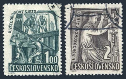 Czechoslovakia 397-398, CTO. Michel 597-598. Trade Union Congress, 1949. - Neufs