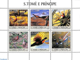 Sao Tome/Principe 2003 Pheassants 6v M/s, Mint NH, Nature - Birds - Poultry - Sao Tome En Principe