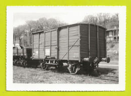 PHOTO Originale TRAIN Wagon Couvert Dans Les Années 60 Du Train RVB Entreprise SECO - Trains