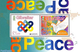 Gibraltar 2023 Europa, Peace S/s, Mint NH, History - Nature - Europa (cept) - Peace - Birds - Gibraltar