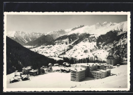 AK Clavadel Bei Davos, Sanatoriumsgebäude Von Hinten, Blick übers Verschneite Tal  - Davos