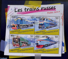 Central Africa 2019 Russian Trains 4v M/s, Mint NH, Transport - Railways - Treni