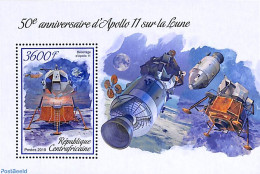 Central Africa 2019 Apollo 11 S/s, Mint NH, Transport - Space Exploration - Centrafricaine (République)