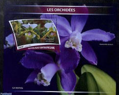 Central Africa 2019 Orchids S/s, Mint NH, Nature - Flowers & Plants - Orchids - Zentralafrik. Republik
