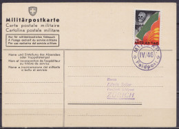 Suisse - Poste Militaire - Militärpostkarte. Affr. Vignette "MITR.KP.IV/46 / 1940" Oblit. "MITR.KP /IV/46/ Feldpost" - Cartas & Documentos